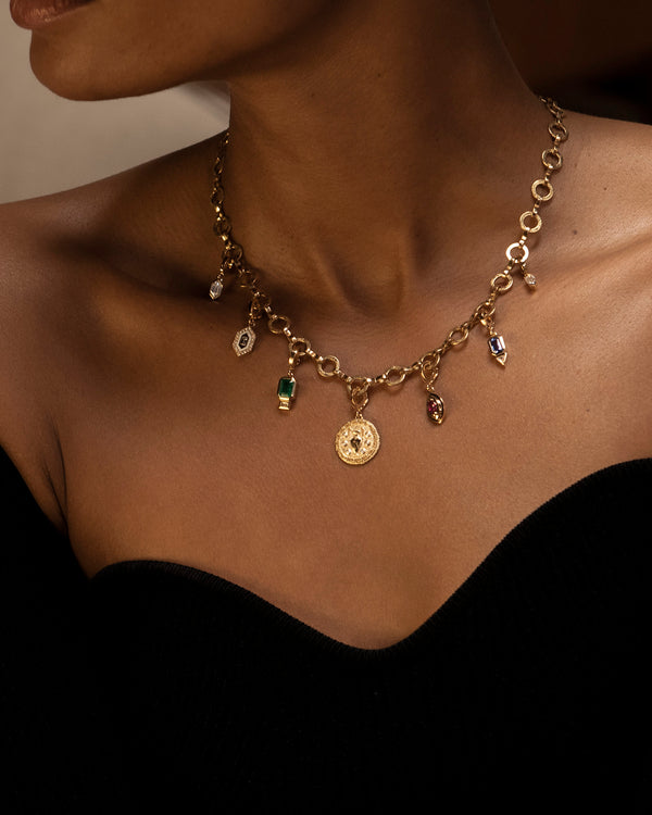 Azlee Sapphire & Trillion Diamond Charm