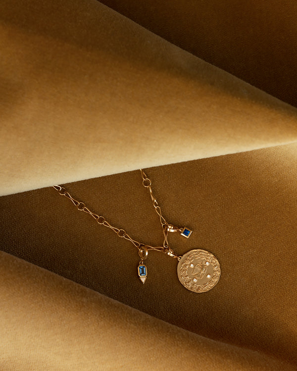 Azlee Sapphire & Trillion Diamond Charm