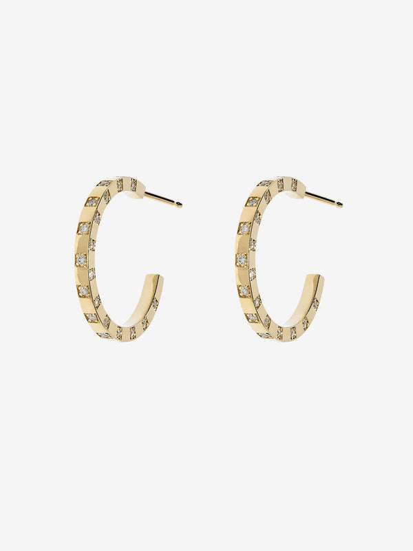 azlee Scattered Diamond Hoops
