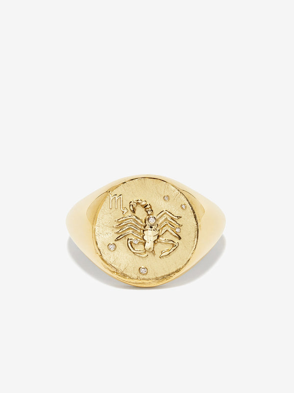 azlee Scorpio Signet Ring
