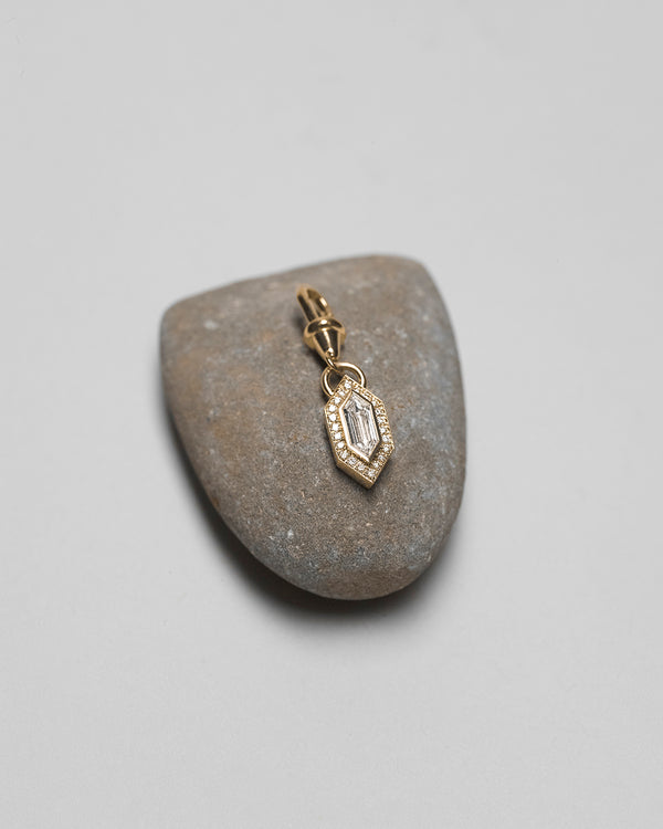 Azlee Silhouette Elongated Hexagon Diamond Charm