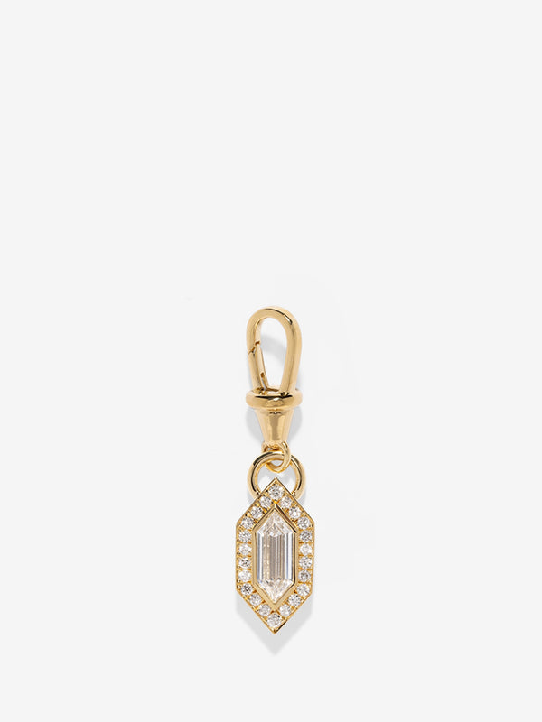 azlee Silhouette Elongated Hexagon Diamond Charm