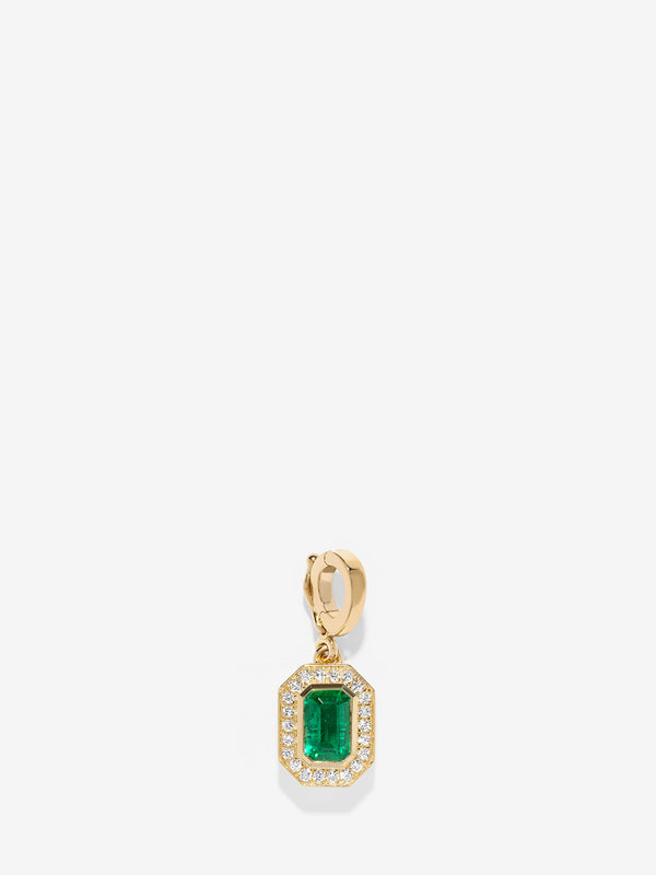 azlee Silhouette Medium Emerald-Cut Emerald Charm