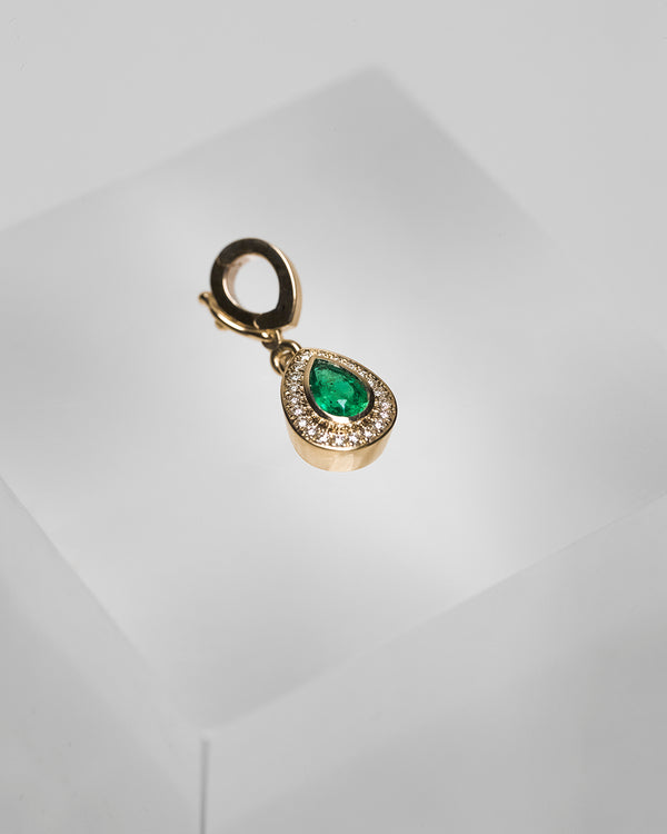 Azlee Silhouette Medium Emerald Pear Charm