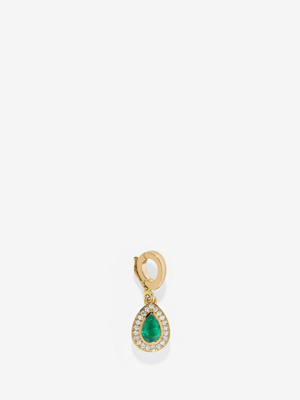 azlee Silhouette Medium Emerald Pear Charm