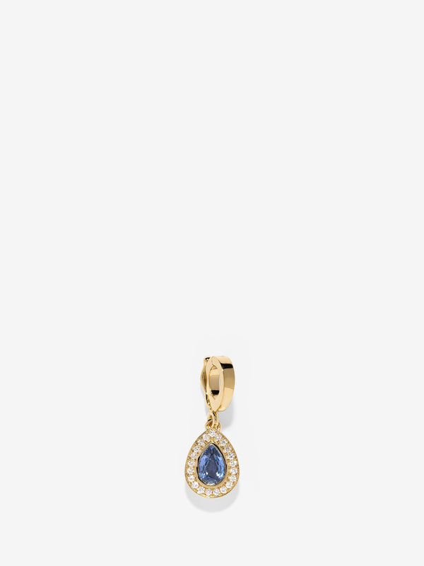 azlee Silhouette Medium Sapphire Pear Charm