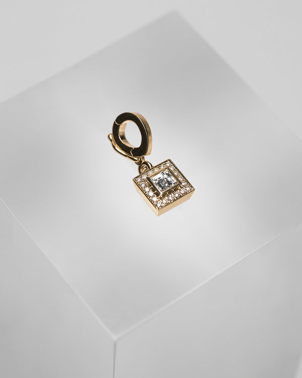 Azlee Silhouette Small Carre Diamond Charm