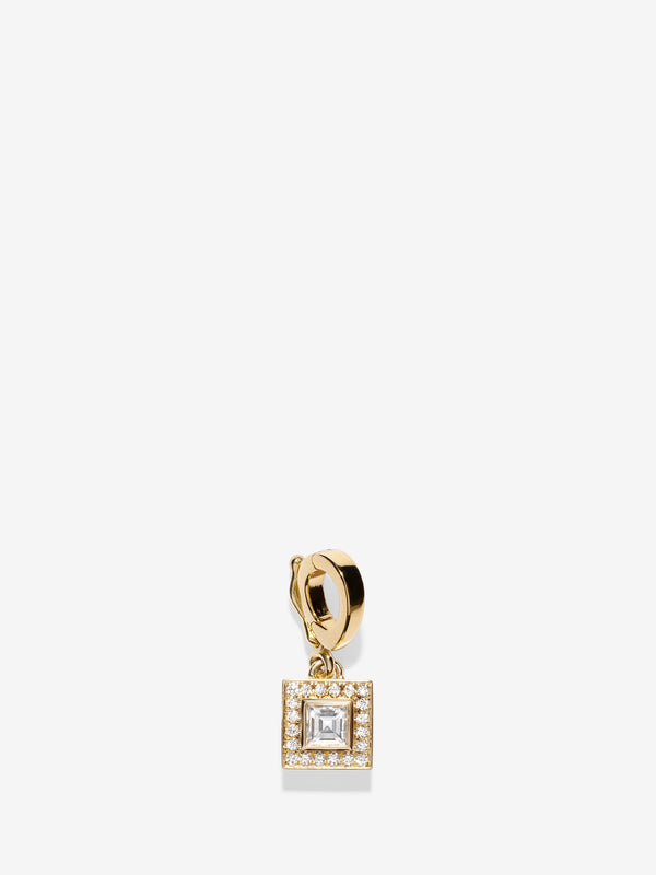 azlee Silhouette Small Carre Diamond Charm
