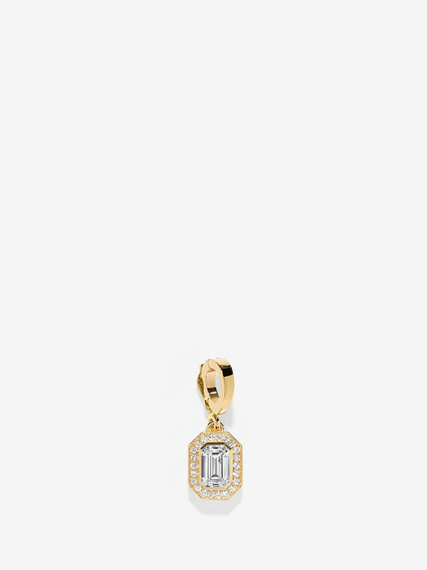 azlee Silhouette Small Emerald-Cut Diamond Charm