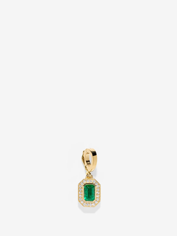 azlee Silhouette Small Emerald-Cut Emerald Charm