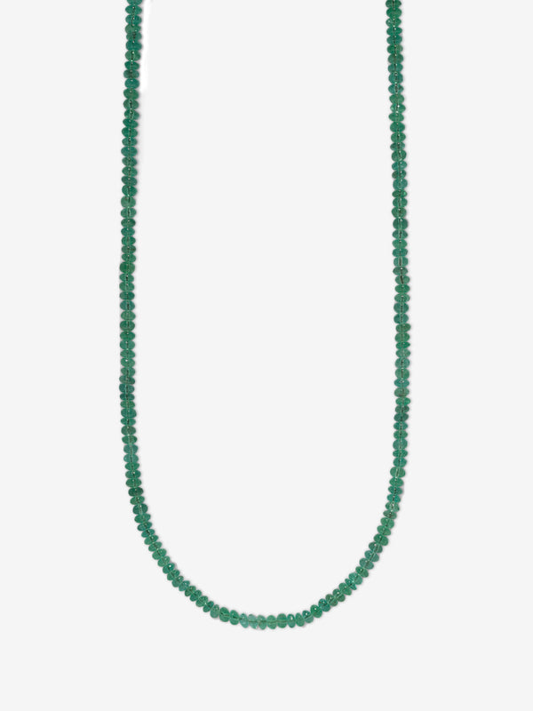 azlee Small Dark Green Emerald Bead Necklace