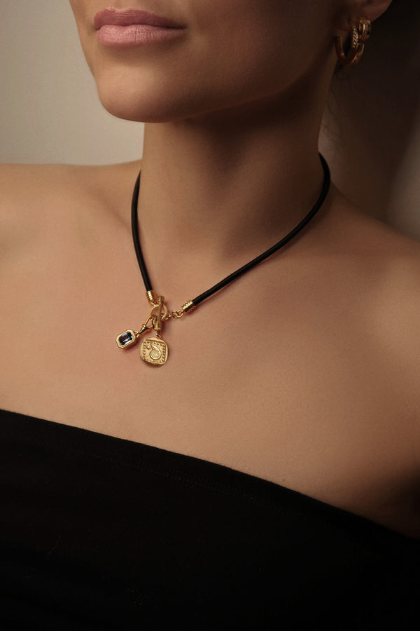 Azlee Small Divine Silk Toggle Necklace