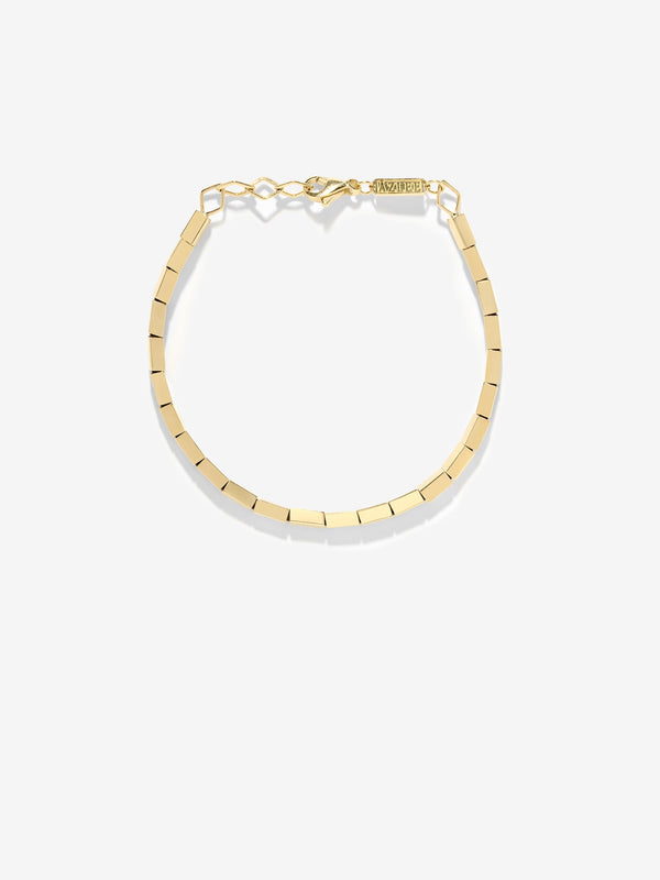 azlee Small Gold Bar Bracelet