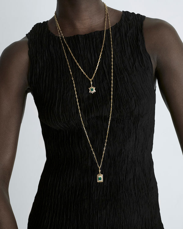 Azlee Small Motif Double Link Chain