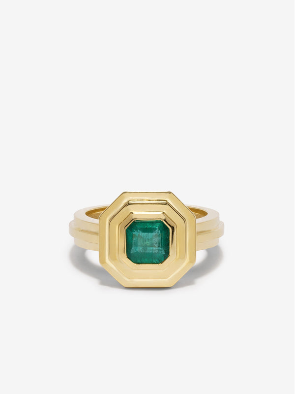 azlee Staircase 2-Tier Square Emerald Ring