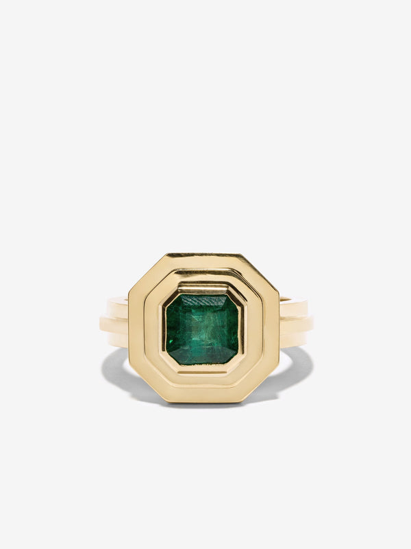 azlee Staircase 2-Tier Square Emerald Ring