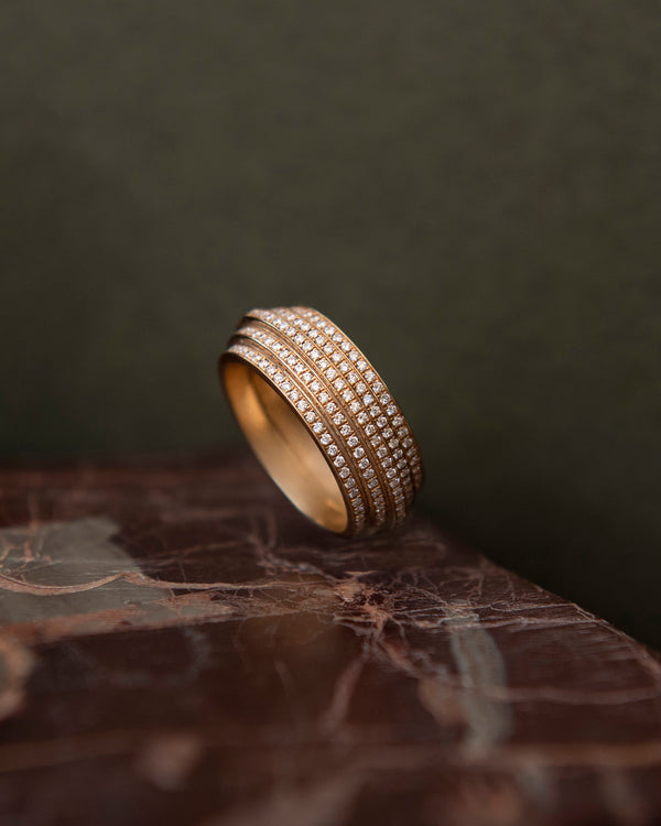 Azlee Staircase 5-Tier Pave Diamond Ring