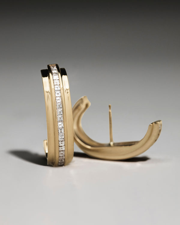 Azlee Staircase Carre Cuffed Stud