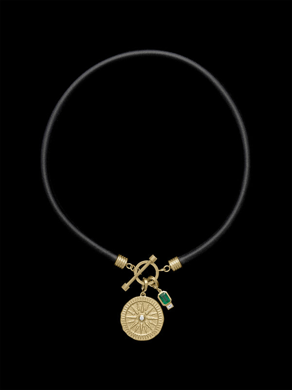 Azlee Sunburst Large Diamond Coin Charm