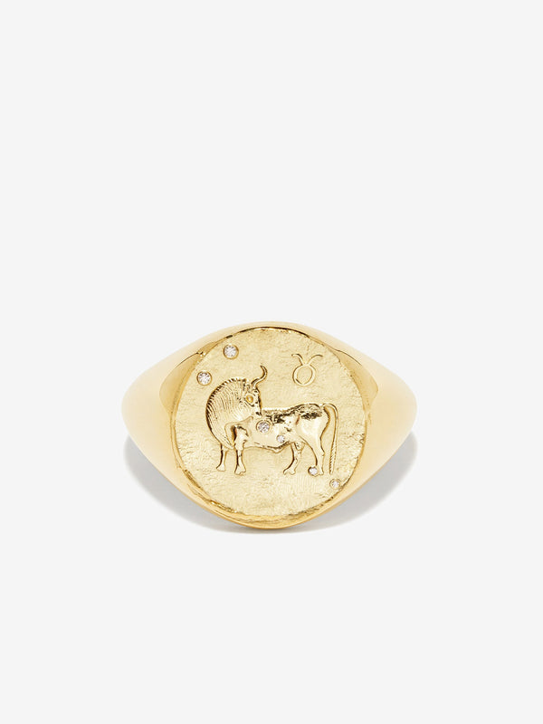 azlee Taurus Signet Ring