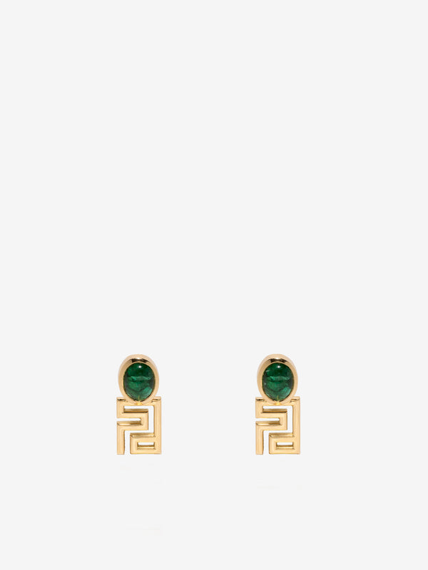 azlee Tessellate Emerald Earrings