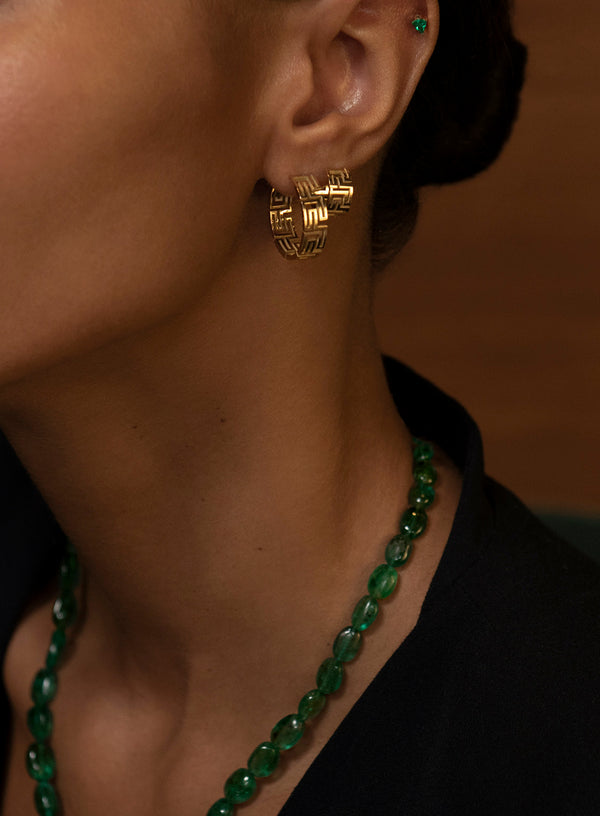 Azlee Tessellate Huggie Earrings