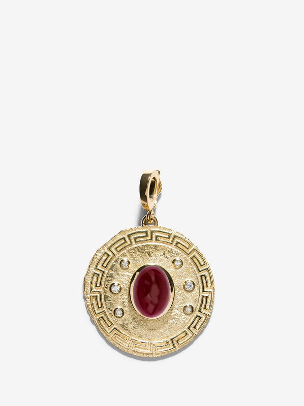 azlee Tessellate Ruby Large Coin Charm