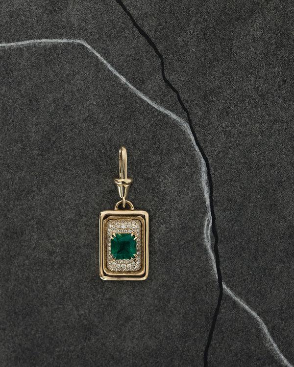 Azlee ĀZLEE X Gemfields Contour Emerald Pave Diamond Charm