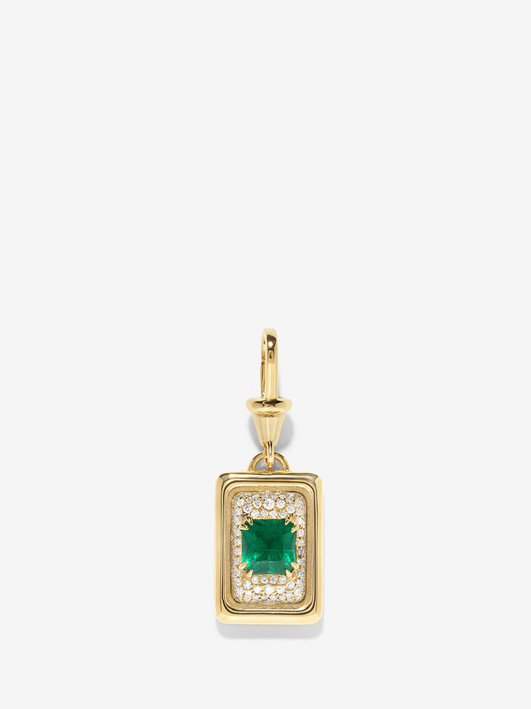 azlee ĀZLEE x Gemfields Contour Emerald Pave Diamond Charm