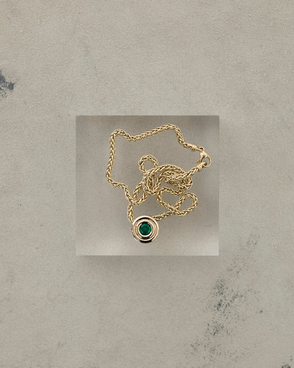 Azlee ĀZLEE X Gemfields Contour Staircase Emerald Woven Necklace