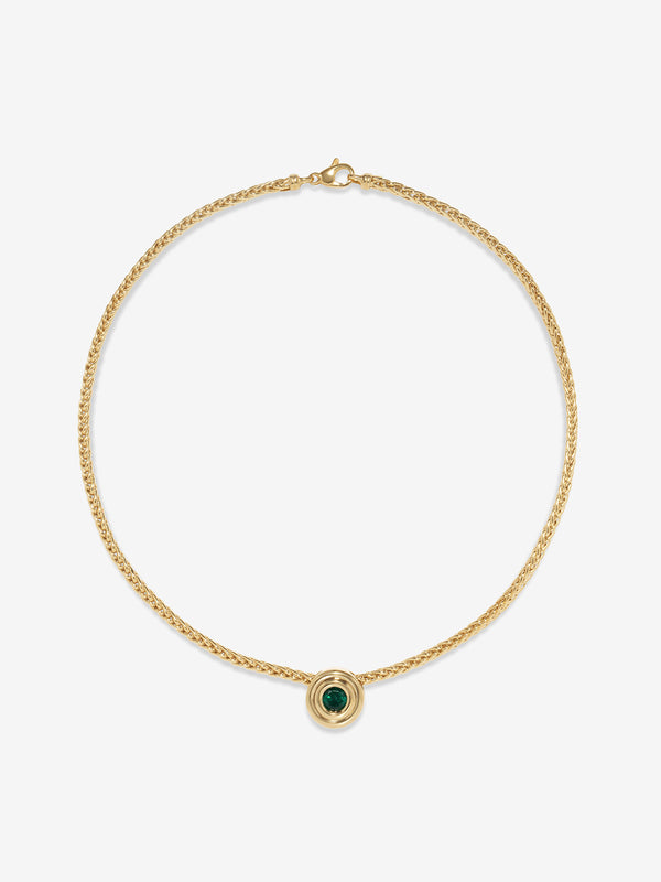 azlee ĀZLEE x Gemfields Contour Staircase Emerald Woven Necklace