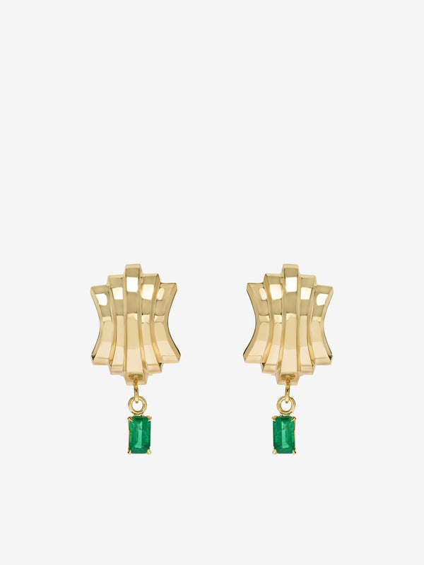azlee ĀZLEE x Gemfields Fluid Staircase Earrings with Emerald Drops