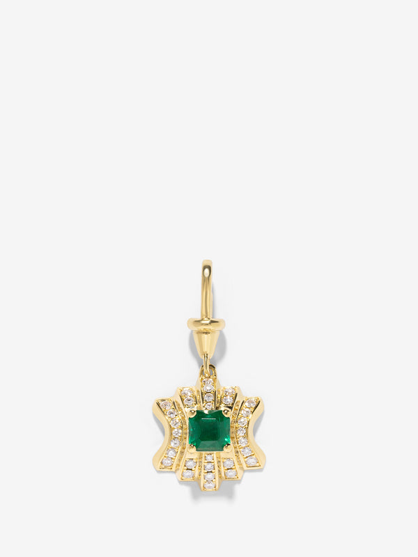 azlee ĀZLEE x Gemfields Fluid Staircase Emerald Pave Diamond Charm