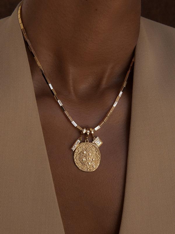 Azlee Zodiac Wheel Large Diamond Coin Charm