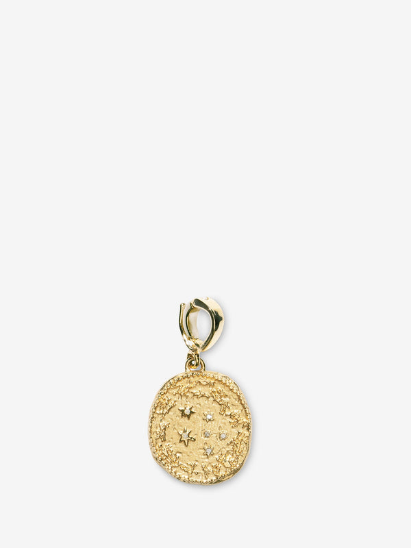 azlee Zodiac Wheel Small Diamond Coin Charm