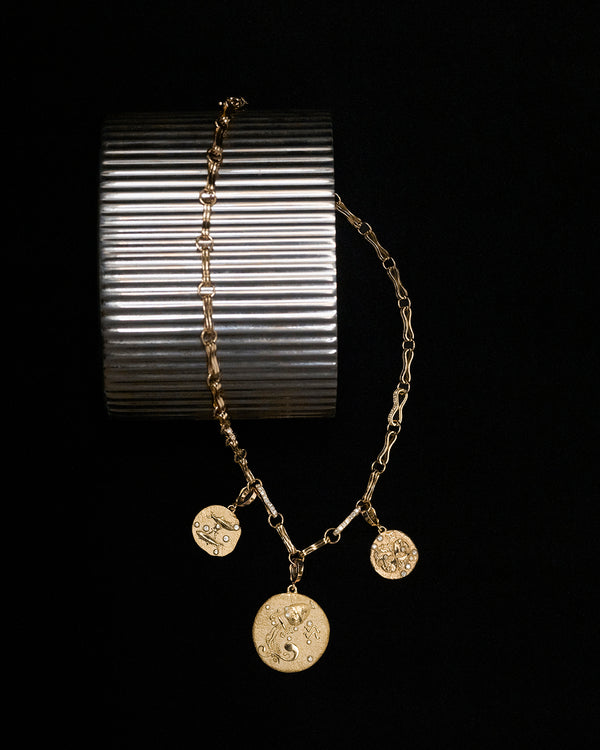 Azlee Large Motif Double Link Chain With Diamond Links