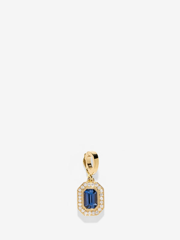 azlee Silhouette Medium Emerald-Cut Sapphire Charm Charm