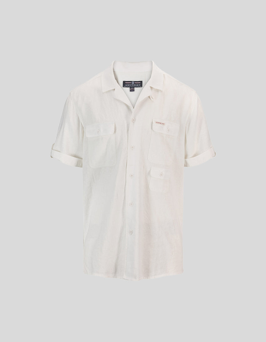 Aztech Mountain AMUNDSEN TRAVELLER LINEN CAMP SHIRT White