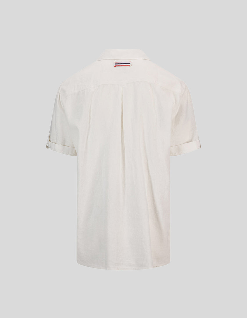 Aztech Mountain AMUNDSEN TRAVELLER LINEN CAMP SHIRT White