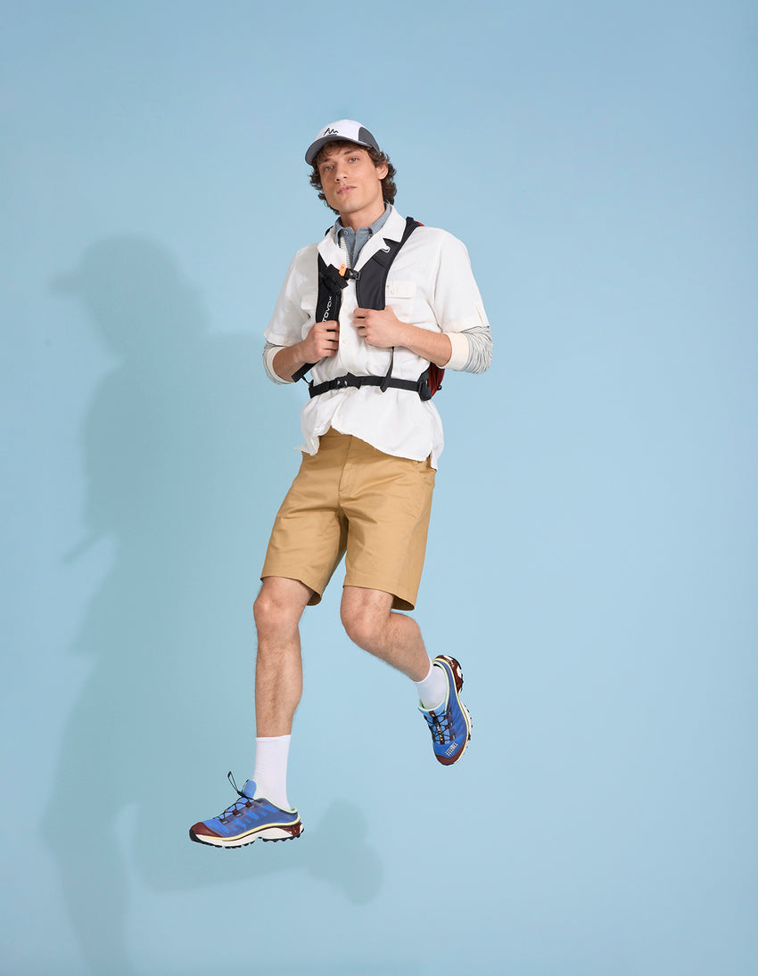 aztech mountain AMUNDSEN TRAVELLER LINEN CAMP SHIRT white