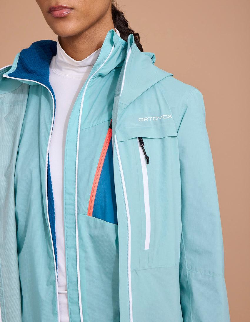 Aztech Mountain ORTOVOX 2.5L CIVETTA RAIN JACKET Ice Waterfall