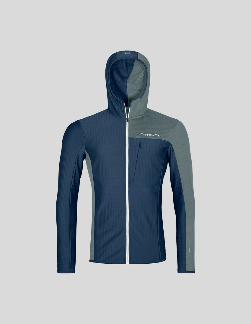 Aztech Mountain ORTOVOX LIGHT GRID FLEECE HOODY Deep Ocean
