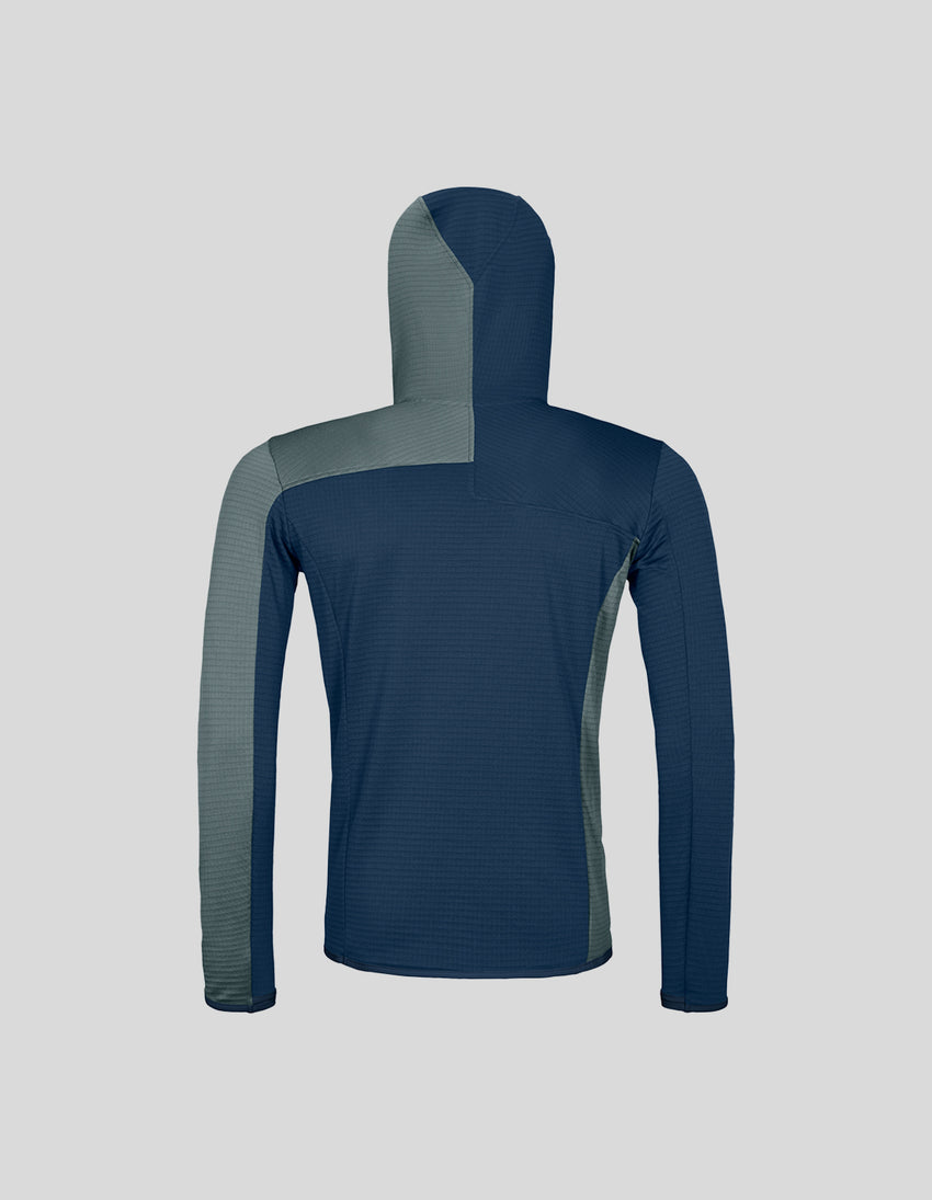 Aztech Mountain ORTOVOX LIGHT GRID FLEECE HOODY Deep Ocean
