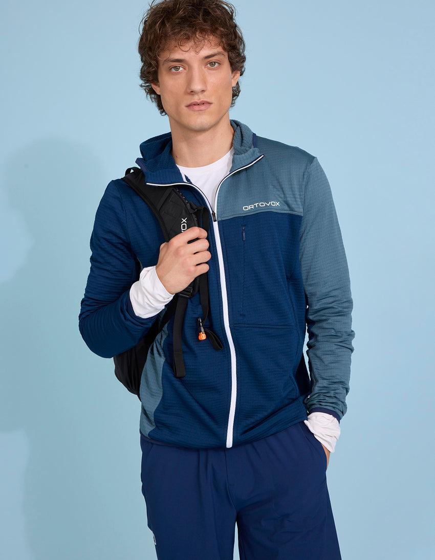 aztech mountain ORTOVOX LIGHT GRID FLEECE HOODY deep ocean