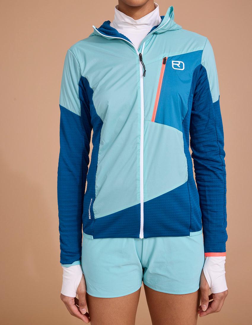 Aztech Mountain ORTOVOX MERINO HYBRID TECH JACKET Petrol Blue