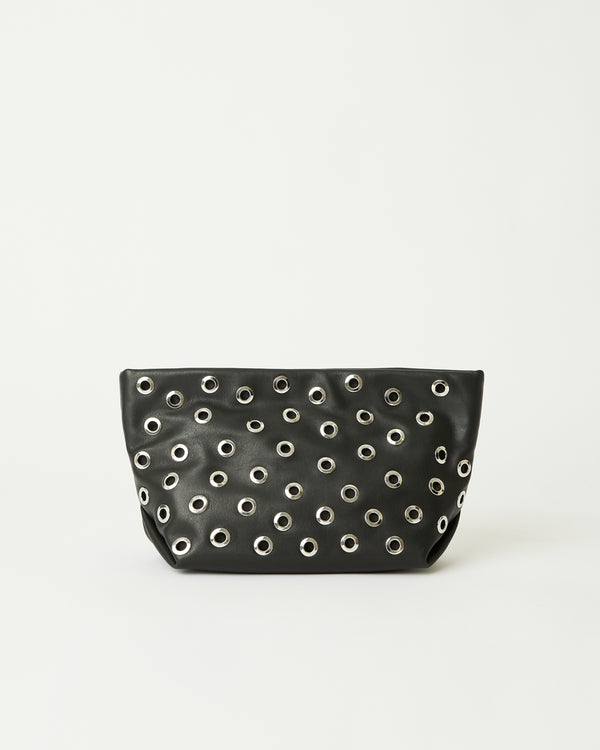 b low the belt GIA GROMMET LEATHER CLUTCH