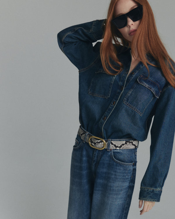 B Low The Belt KIAN PYTHON LEATHER BELT
