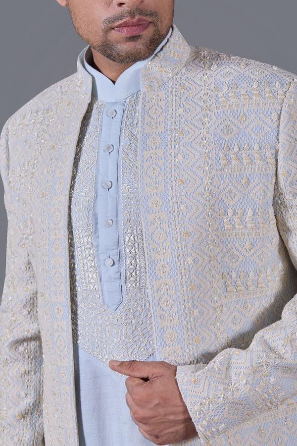 B More Azure Majesty Indo-Western Set