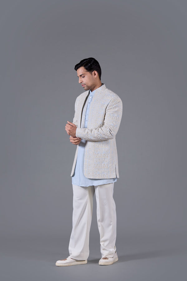 B More Azure Majesty Indo-Western Set