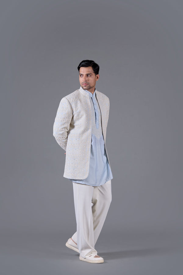 B More Azure Majesty Indo-Western Set